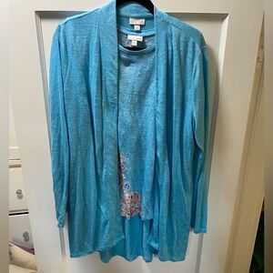 J.jill jjill linen tank and cardigan